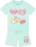 Peppa Pig Tshirt And Girls Shorts | Girls T Shirt And Shorts Set | Cotton Kids Clothes | Ages 18 Months To 8 Years