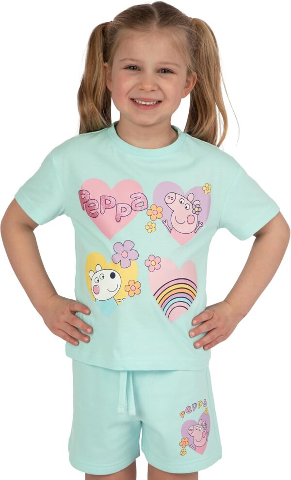 Peppa Pig Tshirt And Girls Shorts | Girls T Shirt And Shorts Set | Cotton Kids Clothes | Ages 18 Months To 8 Years - Image 2