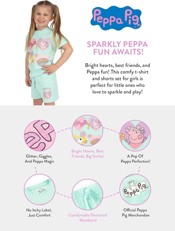 Peppa Pig Tshirt And Girls Shorts | Girls T Shirt And Shorts Set | Cotton Kids Clothes | Ages 18 Months To 8 Years - Image 7