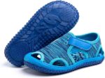 Hitmars Boys Girls Sandals Kids Summer Breathable Walking Sandal Anti Slip Infant Toddler Beach Shoes Pink Purple Blue Grey Green (Toddler/Little Kid/Big Kid) Blue1 4.5 UK Child EU 21