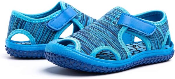 Hitmars Boys Girls Sandals Kids Summer Breathable Walking Sandal Anti Slip Infant Toddler Beach Shoes Pink Purple Blue Grey Green (Toddler/Little Kid/Big Kid) Blue1 4.5 UK Child EU 21 - Image 6