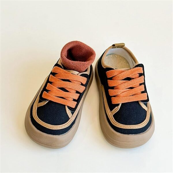 Canvas Shoes Kids 28, Children's Shoes Sports Shoes Girls Boys Walking Shoes Single Shoes Summer Non-Slip Indoor Shoes Leisure Shoes Comfortable Casual Children's Shoes Loafer, black, 24 - Image 2