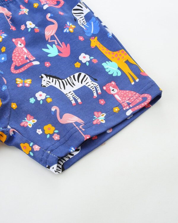 TCWWBB Toddler Girls Summer Short Outfits Clothes Set Kids Unicorn Bunny Animal Print Short Sleeve Cotton T-Shirt Dresses Tops and Shorts 2 Piece Crewneck Sleeveless Clothing Set Age 1-7 Years Old - Image 3