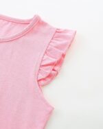 TCWWBB Toddler Girls Summer Short Outfits Clothes Set Kids Unicorn Bunny Animal Print Short Sleeve Cotton T-Shirt Dresses Tops and Shorts 2 Piece Crewneck Sleeveless Clothing Set Age 1-7 Years Old - Image 4