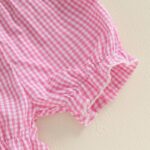 Toddler Baby Girl Birthday Outfit Short Sleeve Letter Embroidery Shirts Ruffled Hem Tank Tops Vest and Plaid Bloomer Shorts 2Pcs Set Happy Birthday Clothes for Little Girls - Image 7