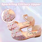 VTASQ Girl Sandals Glitter Princess Shoes Dress Up Bling Bowknot Flats Comfort Mary Jane Dance Party Cosplay Shoe for Little Girls - Image 2