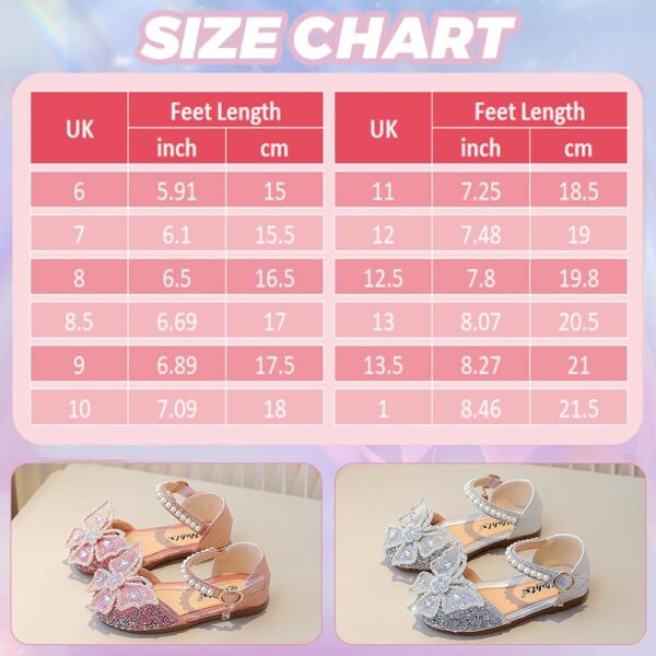 VTASQ Girl Sandals Glitter Princess Shoes Dress Up Bling Bowknot Flats Comfort Mary Jane Dance Party Cosplay Shoe for Little Girls - Image 5