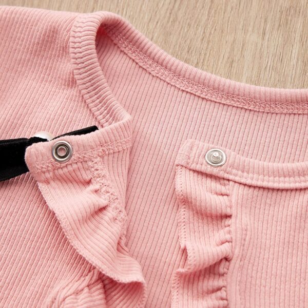 Naiyafly Baby Girl Dress With Cardigan Clothes Set Toddler Girls Long Sleeve Bow Button Cardigan + Sundress Suit Kids Knitted Cropped Sweaters Tops Dress 2 Piece Outfits 1-5 Years - Image 9