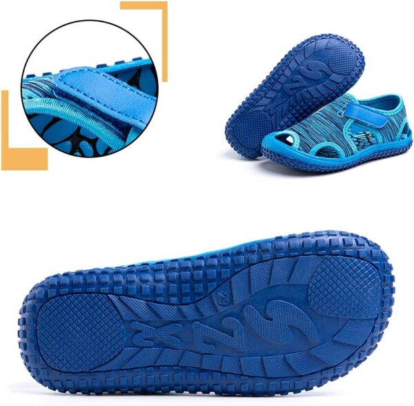 Hitmars Boys Sandals Open Toe Girls Sandals Sports Summer Kids Trekking Shoes Breathable Beach Pool Camouflage Knit Blue Pink Purple Size 4-12 UK Child - Image 4