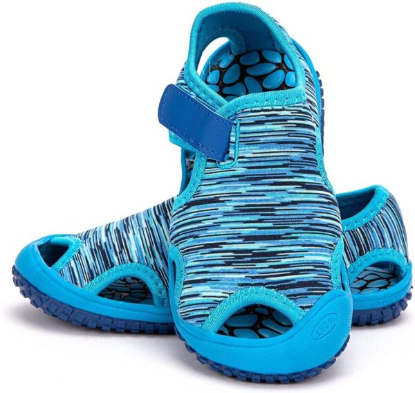 Hitmars Boys Sandals Open Toe Girls Sandals Sports Summer Kids Trekking Shoes Breathable Beach Pool Camouflage Knit Blue Pink Purple Size 4-12 UK Child - Image 5