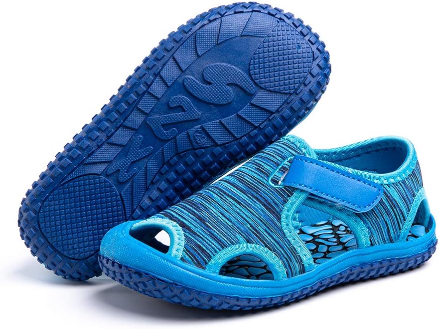 1745792477_71T64mp5tEL._AC_SL1000_.jpg Hitmars Boys Girls Sandals Kids Summer Breathable Walking Sandal Anti Slip Infant Toddler Beach Shoes Pink Purple Blue Grey Green (Toddler/Little Kid/Big Kid) Blue1 4.5 UK Child EU 21 - Image 1