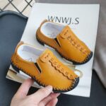Children's shoes, boys' leather shoes, casual shoes, girls' single shoes, wedding shoes, slip-on trainers, children's shoes, soft soles, non-slip dress shoes, loafers, evening shoes, brown, 23 - Image 2