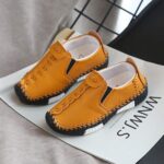 Children's shoes, boys' leather shoes, casual shoes, girls' single shoes, wedding shoes, slip-on trainers, children's shoes, soft soles, non-slip dress shoes, loafers, evening shoes, brown, 23 - Image 3