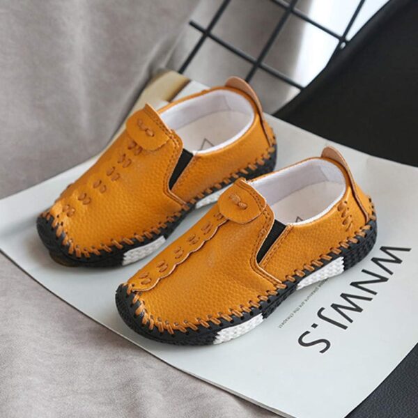 Children's shoes, boys' leather shoes, casual shoes, girls' single shoes, wedding shoes, slip-on trainers, children's shoes, soft soles, non-slip dress shoes, loafers, evening shoes, brown, 23 - Image 3