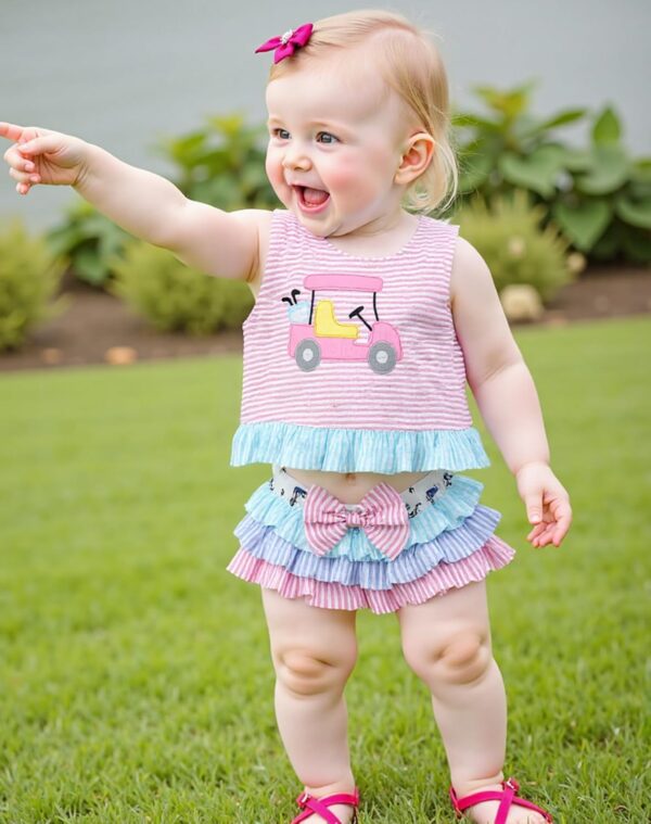 Toddler Baby Girl Summer Cute Outfits Ruffled Backless Sleeveless Tank Tops Tutu Bloomers Shorts Sets - Image 2