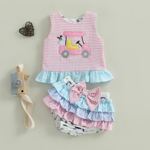 Toddler Baby Girl Summer Cute Outfits Ruffled Backless Sleeveless Tank Tops Tutu Bloomers Shorts Sets - Image 3