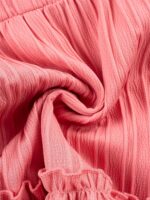 JiAmy Girl Dress Flowers Embroidery Flutter Sleeve Toddler Dresses Square Neck Ribbed Casual Clothes for 1-7 Year Old - Image 6