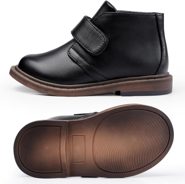 Harvest Land Boys Dress Shoes Lace-up School Shoes Kids Classic Oxford Boots Boys Loafer Flats Hook and Loop Light Comfortable for Toddler Big Kids - Image 5