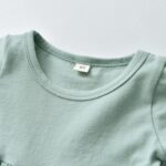 Toddler Baby Girl Clothes Solid Color Long Sleeve Ruffle Tops Flower Pants Bow Headband Outfits Set - Image 2