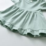 Toddler Baby Girl Clothes Solid Color Long Sleeve Ruffle Tops Flower Pants Bow Headband Outfits Set - Image 3