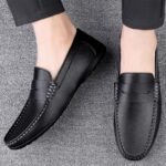 Men's Loafers Flat Breathable Casual Leather Moccasins Handmade Slip On Driving Business Shoes - Image 6