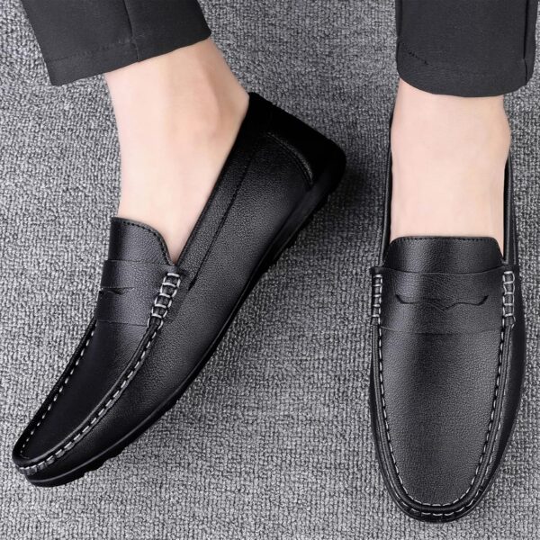 Men's Loafers Flat Breathable Casual Leather Moccasins Handmade Slip On Driving Business Shoes - Image 6