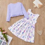 Naiyafly Baby Girl Dress With Cardigan Clothes Set Toddler Girls Long Sleeve Bow Button Cardigan + Sundress Suit Kids Knitted Cropped Sweaters Tops Dress 2 Piece Outfits 1-5 Years - Image 5