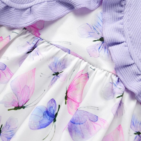 Naiyafly Baby Girl Dress With Cardigan Clothes Set Toddler Girls Long Sleeve Bow Button Cardigan + Sundress Suit Kids Knitted Cropped Sweaters Tops Dress 2 Piece Outfits 1-5 Years - Image 8