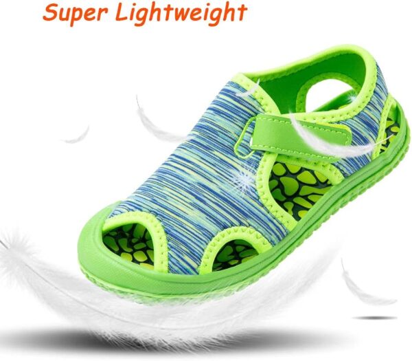 Hitmars Boys Sandals Open Toe Girls Sandals Sports Summer Kids Trekking Shoes Breathable Beach Pool Camouflage Knit Blue Pink Purple Size 4-12 UK Child - Image 3