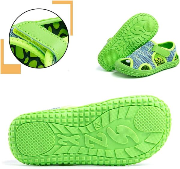 Hitmars Boys Sandals Open Toe Girls Sandals Sports Summer Kids Trekking Shoes Breathable Beach Pool Camouflage Knit Blue Pink Purple Size 4-12 UK Child - Image 4