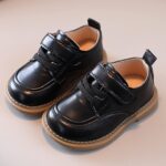 Unisex Kid's Kick T Bar Black School Shoes Baby Boys Buckle Shoes Leather School Uniform Shoes Baby First Walking Shoes - Image 2