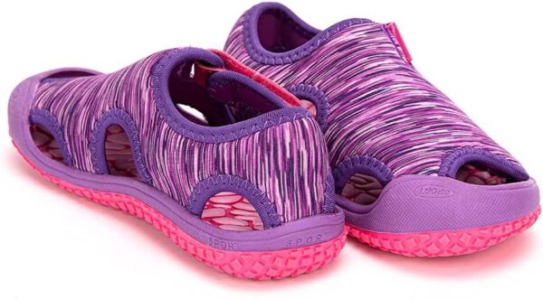 Hitmars Boys Sandals Open Toe Girls Sandals Sports Summer Kids Trekking Shoes Breathable Beach Pool Camouflage Knit Blue Pink Purple Size 4-12 UK Child - Image 6