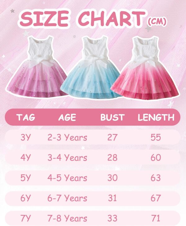 JiAmy Toddler Girls Dress Ruffle Tulle Princess Party Kids Dress Sequin Ribbed Knit Pufffy Birthday Little Girls Summer Dresses for 3-8 Years - Image 2