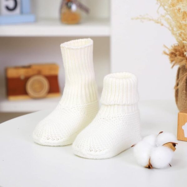 LAWKUL Baby Booties Newborn Babe First Walkers Non-Slip Stay On Boots Crib Shoes Sock Warm Knit Booties for Infant - Image 3