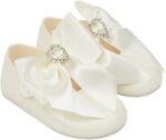 EARLY DAYS Baypods, B028 Bar with Diamonte Heart Bow Pre Walker Baby Shoes Made in The Softest Faux Leather, Made in England - Image 3