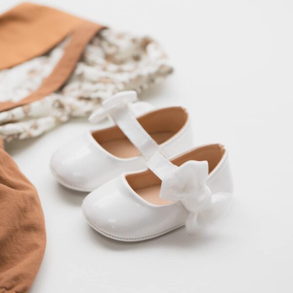 Sonsage Infant Baby Girls Bowknot Mary Jane Toddler PU Leather Soft Sole Princess Wedding Dress First Walking Flats Prewalker Newborn Ballet Shoes - Image 4