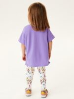 Girls Toddler Outfits Clothes Set Kids Cute Bunny Dancing Birthday Print Short Sleeve T-Shirt Tops Leggings Trousers 2 Piece Set Clothing Age 1-7 Years - Image 3