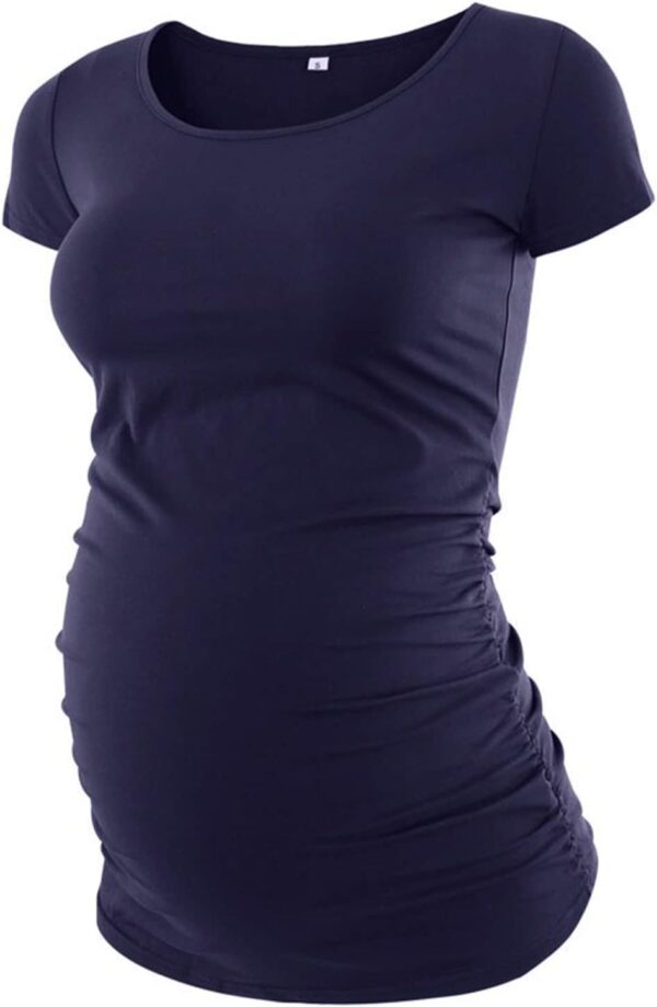 Love2Mi 3PCS Maternity Shirt Short Sleeves Maternity Wear T-Shirt Casual Maternity Tops - Image 4