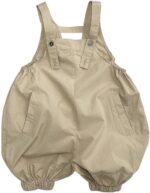 Boodtag Kids Toddler Boys Girls Sleeveless Bloomer Overall Wide Leg with Straps Casual Cotton Dungaree Bib Pants Soft Breathable Spring Summer