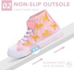 Boys Girls Trainers Kids High-Top Flashing Canvas Shoes Unisex Child Light Up Lightweight Casual Shoes - Image 3