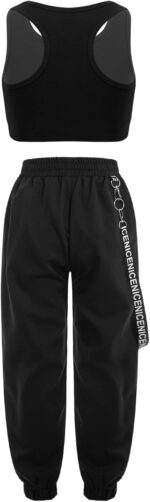 Freebily Kids Girls Hip Hop Dance Costume Crop Top with Jogger Pants Set 2Pcs Jazz Street Dance Outfits - Image 2