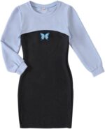 LIKCAISA Girls 2 Piece Outfits Cute Kids Sleeveless Bodycon Cami Dress & Long Sleeve Tops Crop Set for Teen Girls Party Clothes Summer Christmas Clothing Teenage Girls School Preppy Butterfly Dresses - Image 2