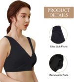AUYAO Maternity Nursing Bras, 3 Pcs Nursing Sleep Bras, Wirefree Maternity Breastfeeding Bras, Comfortable Wireless Bra Night Sleep Top, Sleep Nursing Bras for Breastfeeding and Sleeping - Image 4