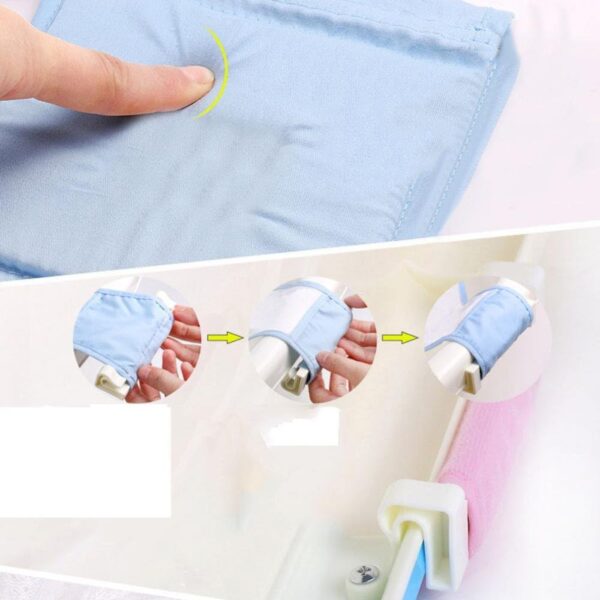 Coo11 Baby Bath Seat Support Pad, Adjustable Net for Bathtub, Non-Slip Universal Bath Seat Cushion Baby Accessories, Safety Four-Pointed Buckle Floating Bathing for Newborn (Blue) - Image 3