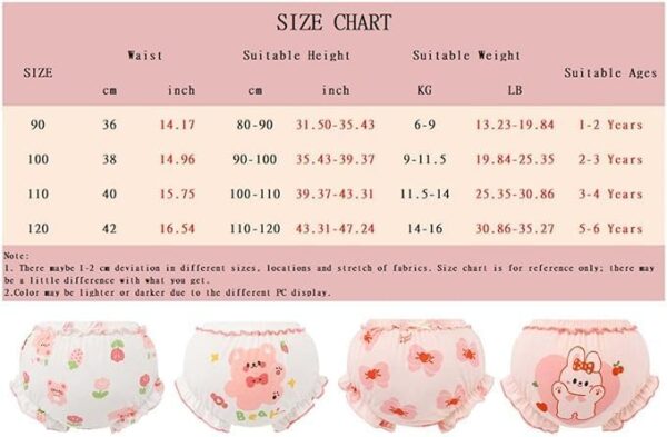 4Pcs Toddler Underwear, Infant Baby Girl Cute Bloomer Knickers, Cotton Comfortable Bloomer, Soft Breathable Shorts Panties Underwear Diaper Covers - Image 5