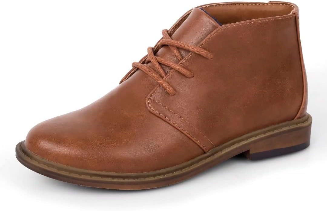 51KaZDFBGTL._AC_SL1080_.jpg Harvest Land Boys Dress Shoes Lace-up School Shoes Kids Classic Oxford Boots Boys Loafer Flats Hook and Loop Light Comfortable for Toddler Big Kids - Image 1