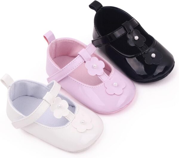 Size 8 Toddler Girl Shoes Infant Girls Baby Newborn Sneakers Cute Flower Design Walking Shoes Flat Dress Shoes Boys Sneakers Size 4 - Image 2