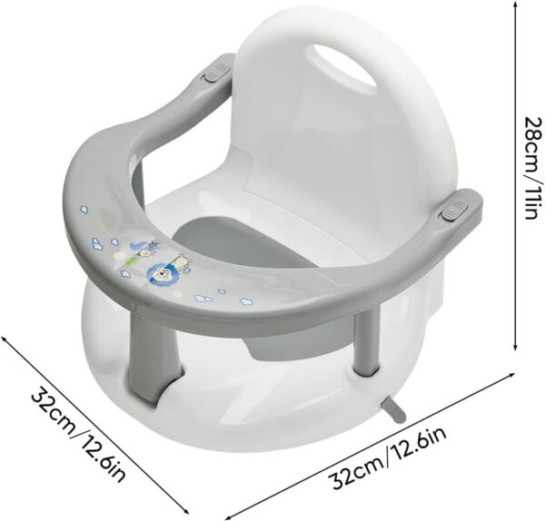Baby Bath Seat - Non-Slip Baby Bath Chair, Bath Seat with Suction Cups, Foldable Bath Seat for for and Girls Aged 6 to 18 Months, Safe Bath Support - Image 5