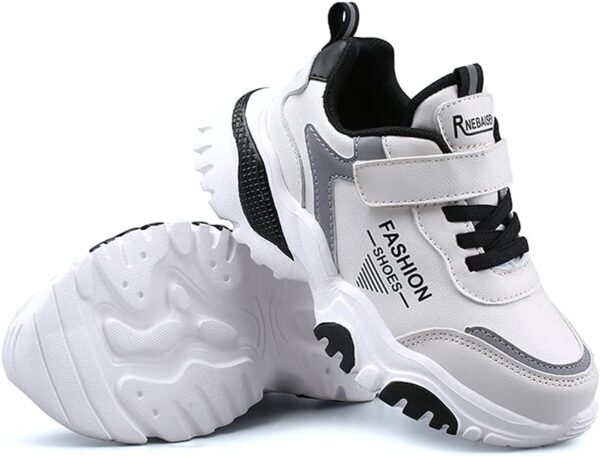 Kid Girls and Boys Running Sneakers Outdoor Leather Lightweight Fashion Shoes Athletic Walking Shoes - Image 3