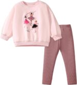 TCWWBB Girls Kids Outfits Clothes Set Toddler Cute Unicorn Bunny Bowknot Birthday Print long Sleeve Cotton Shirt jumper Dresses Tops Leggings Trousers Pants 2 Piece Clothing Set Age 1-7 Years Old